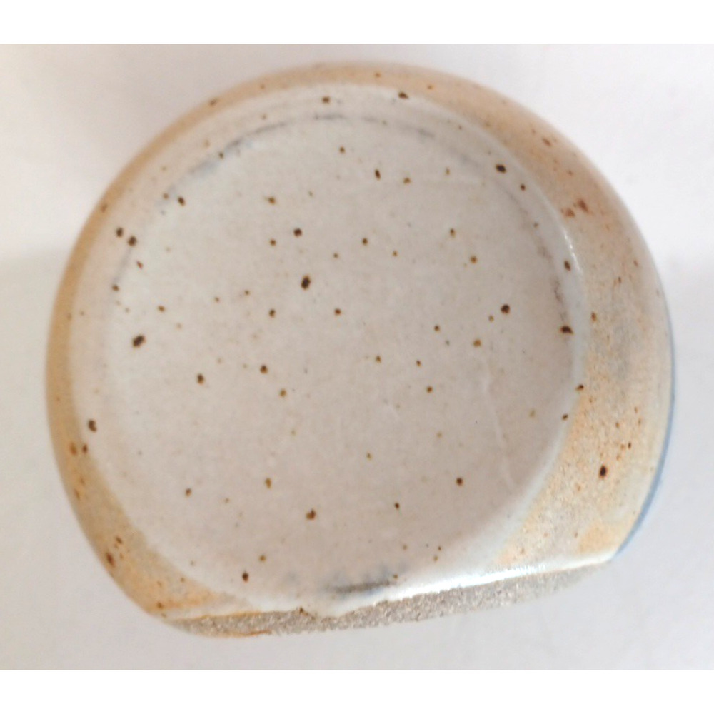 VTG Blue Heart Salt Speckled Stoneware Wall Vase Pocket 7x4 Country Cottage - Picture 13 of 16